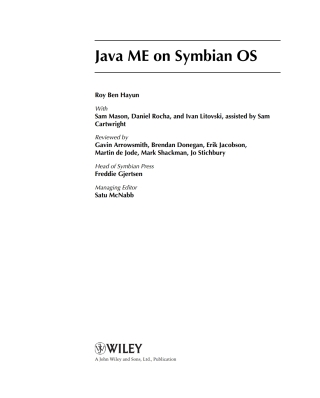 Imagen de portada: Java ME on Symbian OS 1st edition 9780470743188