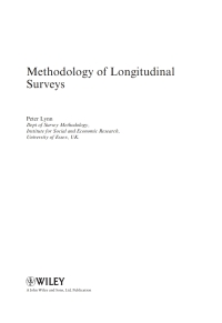 Imagen de portada: Methodology of Longitudinal Surveys 1st edition 9780470018712