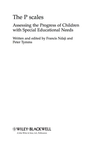 Imagen de portada: The P scales: Assessing the Progress of Children with Special Educational Needs 1st edition 9780470518984