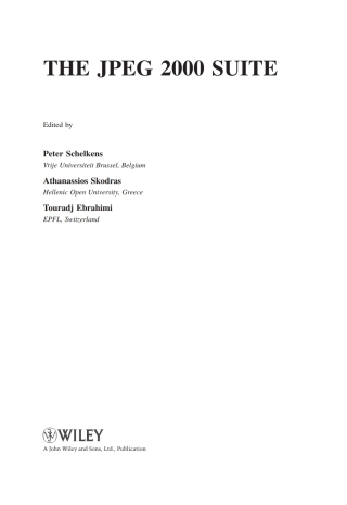 صورة الغلاف: The JPEG 2000 Suite 1st edition 9780470721476
