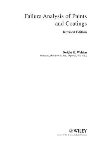 Cover image: Failure Analysis of Paints and Coatings 1st edition 9780470697535