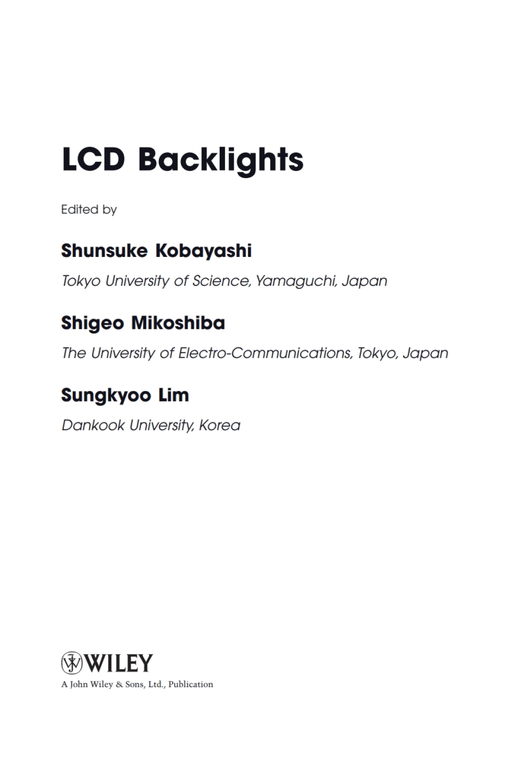 LCD Backlights 1st Edition