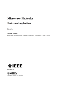 Cover image: Microwave Photonics 1st edition 9780470848548
