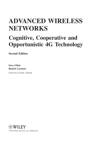 Cover image: Advanced Wireless Networks 2nd edition 9780470742501