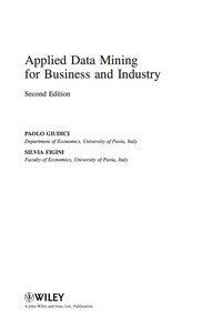 Cover image: Applied Data Mining for Business and Industry 2nd edition 9780470058879