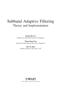 Cover image: Subband Adaptive Filtering 1st edition 9780470516942