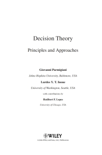 Cover image: Decision Theory: Principles and Approaches 1st edition 9780471496571