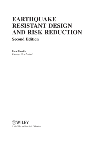 Cover image: Earthquake Resistant Design and Risk Reduction, 2nd Edition 1st edition 9780470778159