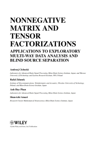 Imagen de portada: Nonnegative Matrix and Tensor Factorizations 1st edition 9780470746660