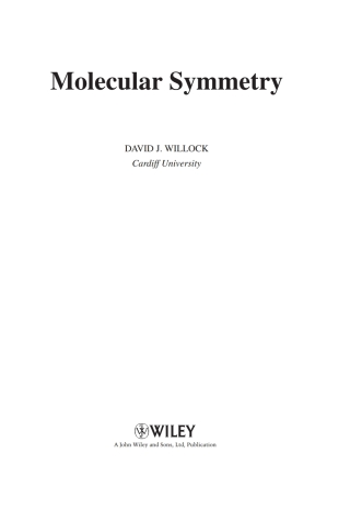 Cover image: Molecular Symmetry 1st edition 9780470853474