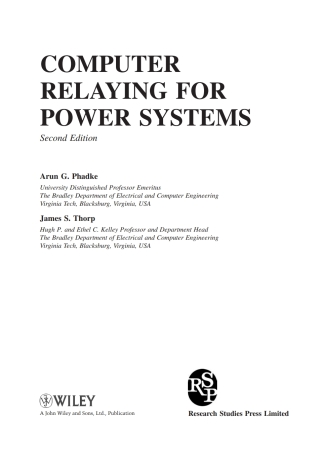 Cover image: Computer Relaying for Power Systems 1st edition 9780470057131