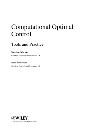 Immagine di copertina: Computational Optimal Control: Tools and Practice 1st edition 9780470714409