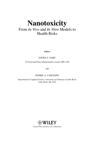Imagen de portada: Nanotoxicity 1st edition 9780470741375