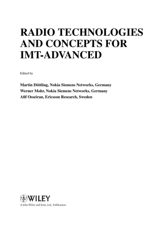 Cover image: Radio Technologies and Concepts for IMT-Advanced 1st edition 9780470747636