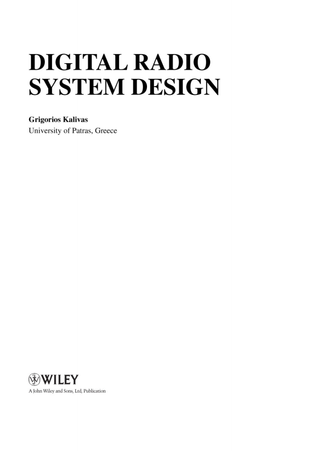 Digital Radio System Design 1st Edition