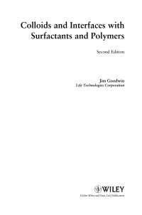 Imagen de portada: Colloids and Interfaces with Surfactants and Polymers 2nd edition 9780470518816