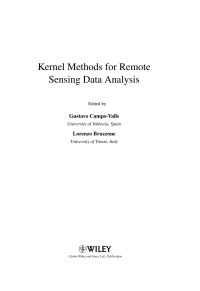 Cover image: Kernel Methods for Remote Sensing Data Analysis 1st edition 9780470722114