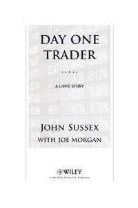 Cover image: Day One Trader 1st edition 9780470741733