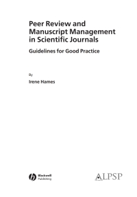 Imagen de portada: Peer Review and Manuscript Management in Scientific Journals 1st edition 9781405131599