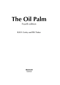 Cover image: The Oil Palm 4th edition 9780632052127