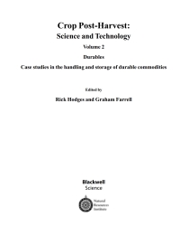 Imagen de portada: Crop Post-Harvest: Science and Technology, Volume 2: Durables - Case Studies in the Handling and Storage of Durable Commodities 1st edition 9780632057245