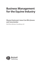 Imagen de portada: Business Management for the Equine Industry 1st edition 9781405126069