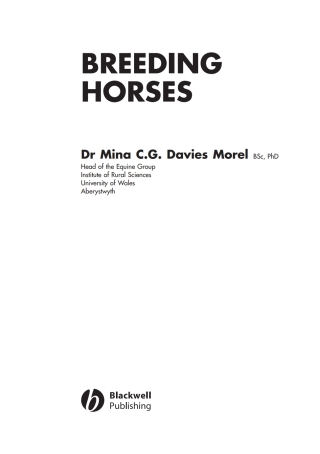 Cover image: Breeding Horses 1st edition 9781405129664