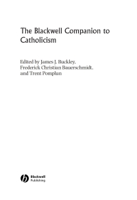 Cover image: The Blackwell Companion to Catholicism 1st edition 9781405112246