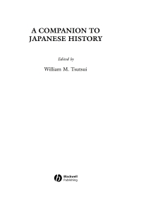 Cover image: A Companion to Japanese History 1st edition 9781405116909
