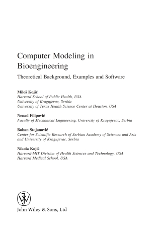 Imagen de portada: Computer Modeling in Bioengineering 1st edition 9780470060353