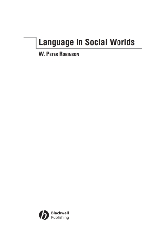Cover image: Language in Social Worlds 1st edition 9780631193357