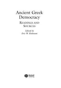 Cover image: Ancient Greek Democracy 1st edition 9780631233947