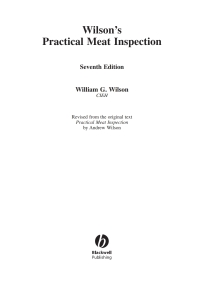 Cover image: Wilson's Practical Meat Inspection 7th edition 9781405124935