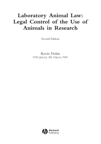 Imagen de portada: Laboratory Animal Law 2nd edition 9781405162821