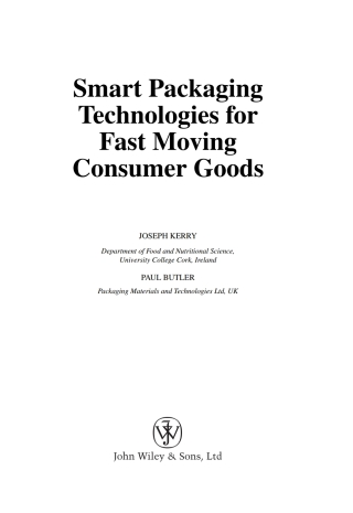 Cover image: Smart Packaging Technologies for Fast Moving Consumer Goods 1st edition 9780470028025