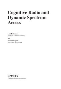 Cover image: Cognitive Radio and Dynamic Spectrum Access 1st edition 9780470511671