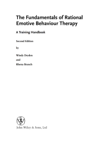 Imagen de portada: Fundamentals of Rational Emotive Behaviour Therapy: A Training Handbook 2nd edition 9780470319314