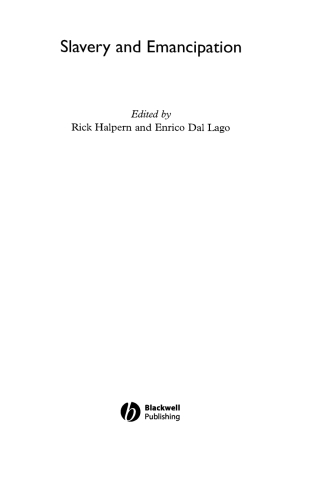 Cover image: Slavery and Emancipation 1st edition 9780631217350