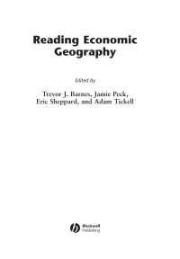 Cover image: Reading Economic Geography 1st edition 9780631235545