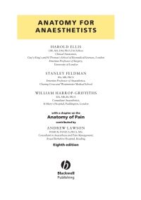 Cover image: Anatomy for Anaesthetists 8th edition 9781405106634
