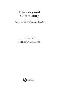 Cover image: Diversity and Community 1st edition 9780631219460