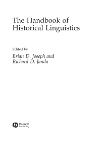 Cover image: The Handbook of Historical Linguistics 1st edition 9780631195719