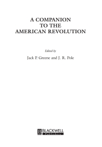 Cover image: A Companion to the American Revolution 1st edition 9780631210580