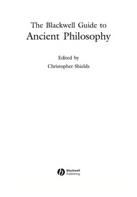 Cover image: The Blackwell Guide to Ancient Philosophy 1st edition 9780631222149