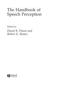 Cover image: The Handbook of Speech Perception 1st edition 9781405176415