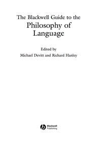 Imagen de portada: The Blackwell Guide to the Philosophy of Language 1st edition 9780631231417