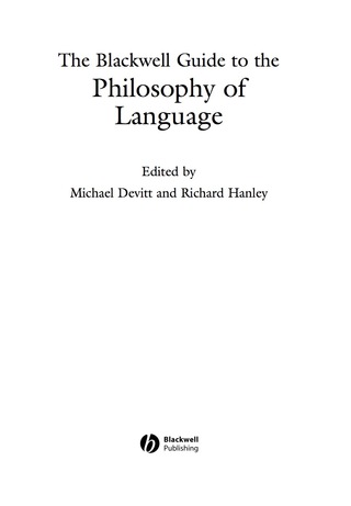Cover image: The Blackwell Guide to the Philosophy of Language 1st edition 9780631231417