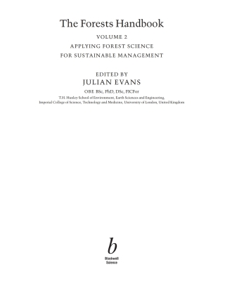 Cover image: The Forests Handbook, Volume 2 1st edition 9780632048236
