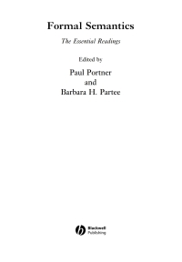 Imagen de portada: Formal Semantics: The Essential Readings 1st edition 9780631215417