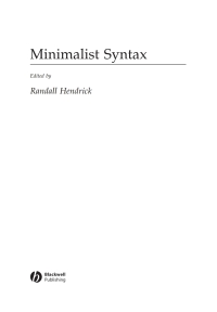 Cover image: Minimalist Syntax 1st edition 9780631219408